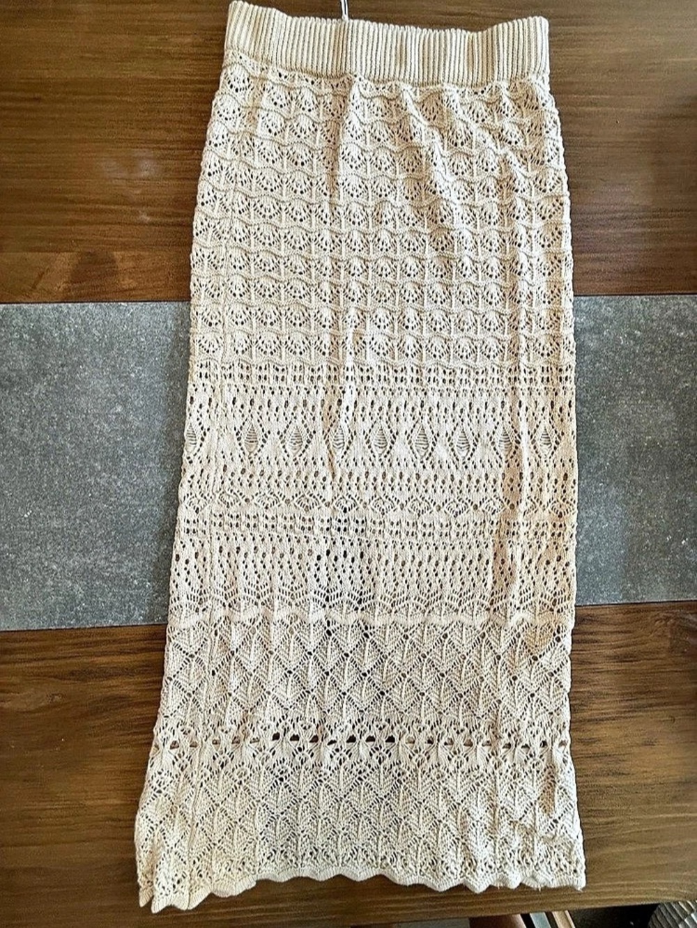 Cable Knit Sweater skirt in Cream NWT